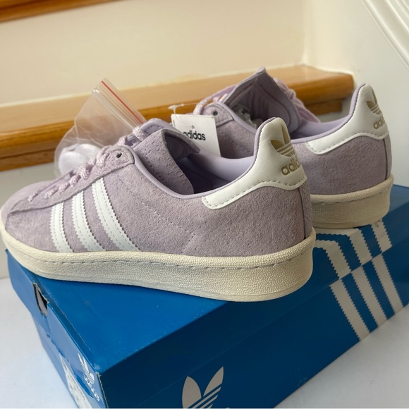 NWT Adidas Campus 80s Light Purple Sneakers leather , lavender - Picture 12 of 16
